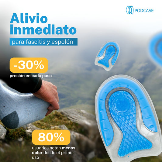 Taloneras Grises Unisex Para Fascitis Plantar y Espolón Calcaneo