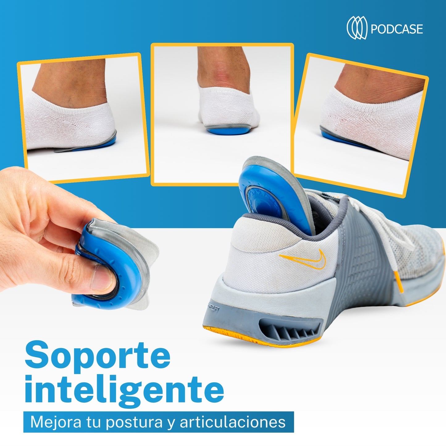Taloneras Grises Unisex Para Fascitis Plantar y Espolón Calcaneo