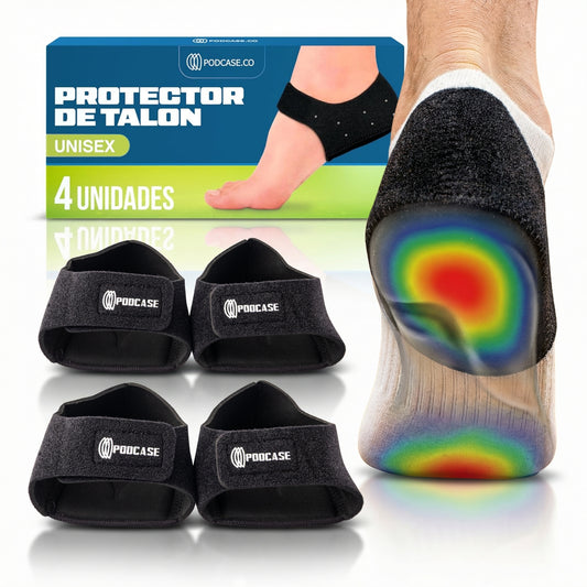 Pack de 4 Taloneras para Corregir la Fascitis Plantar y Espolón Calcaneo - Plantillas de Silicona para Hombre y Mujer - Pantilla de gel para espolones - Unisex