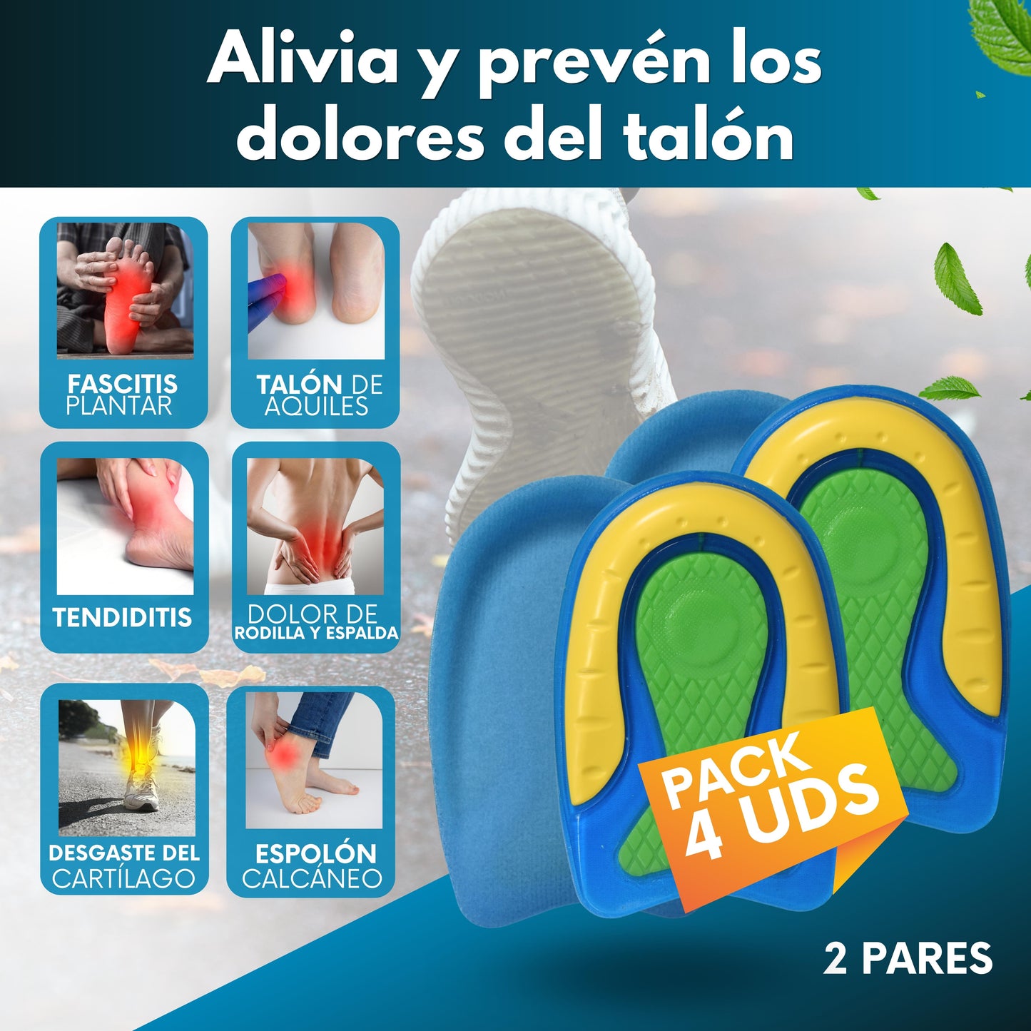 Taloneras Unisex Para Fascitis Plantar y Espolón Calcaneo