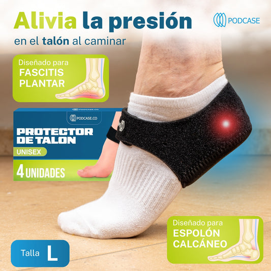 Pack de 4 Taloneras para Corregir la Fascitis Plantar y Espolón Calcaneo - Plantillas de Silicona para Hombre y Mujer - Pantilla de gel para espolones - Unisex