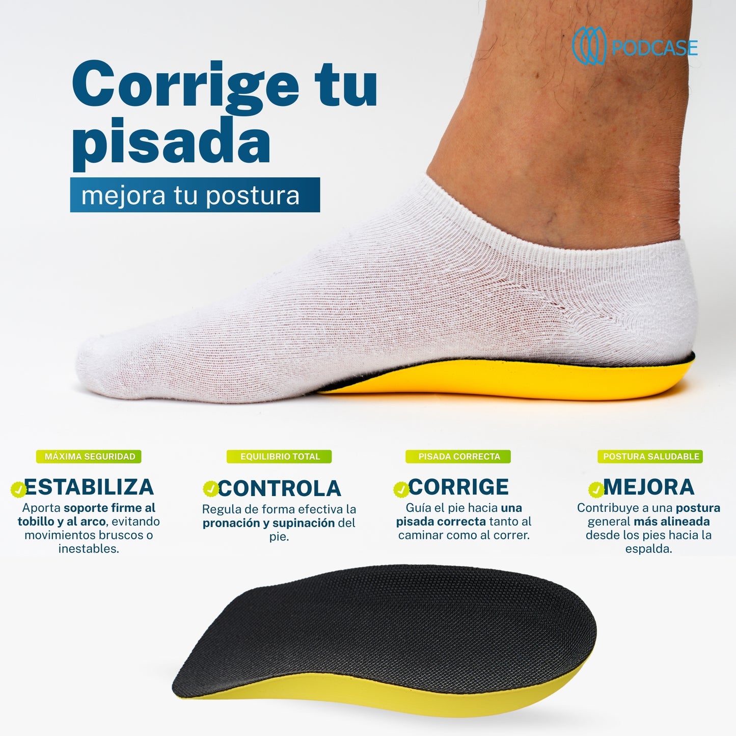 Plantillas 3/4 Unisex Para Fascitis Plantar y Espolón Calcaneo