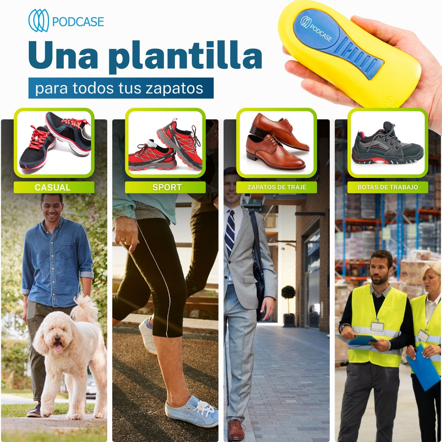 Plantillas 3/4 Unisex Para Fascitis Plantar y Espolón Calcaneo