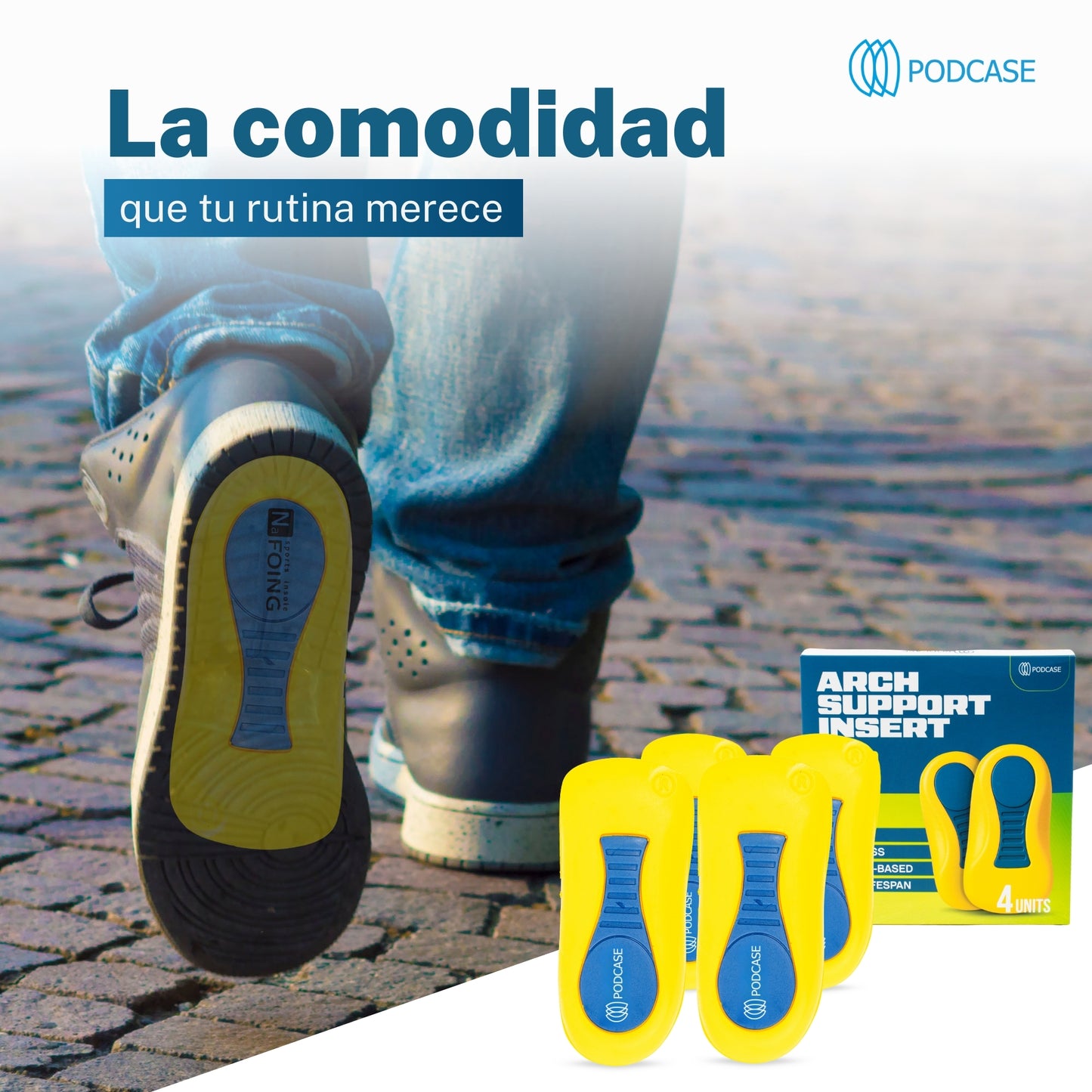 Plantillas 3/4 Unisex Para Fascitis Plantar y Espolón Calcaneo